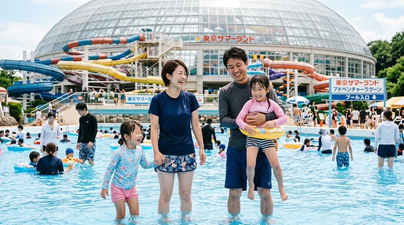 東京サマーランドのプールエリア