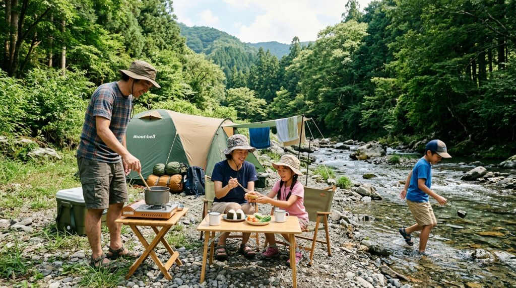 あきる野市の渓流キャンプ